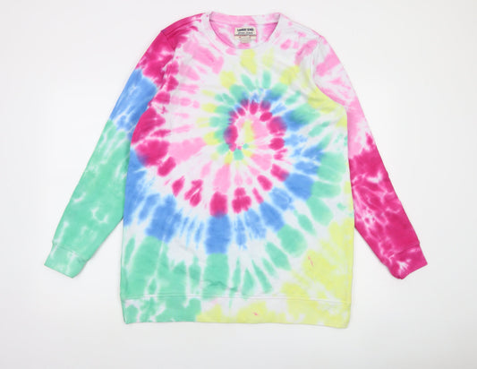 Lands' End Women's Multicoloured Tie-Dye Pullover Sweatshirt Size L