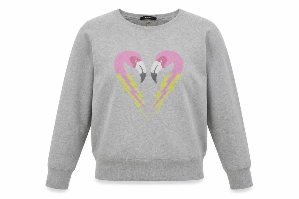 Womens UK S Regular Diesel Grey Pullover Sweatshirt