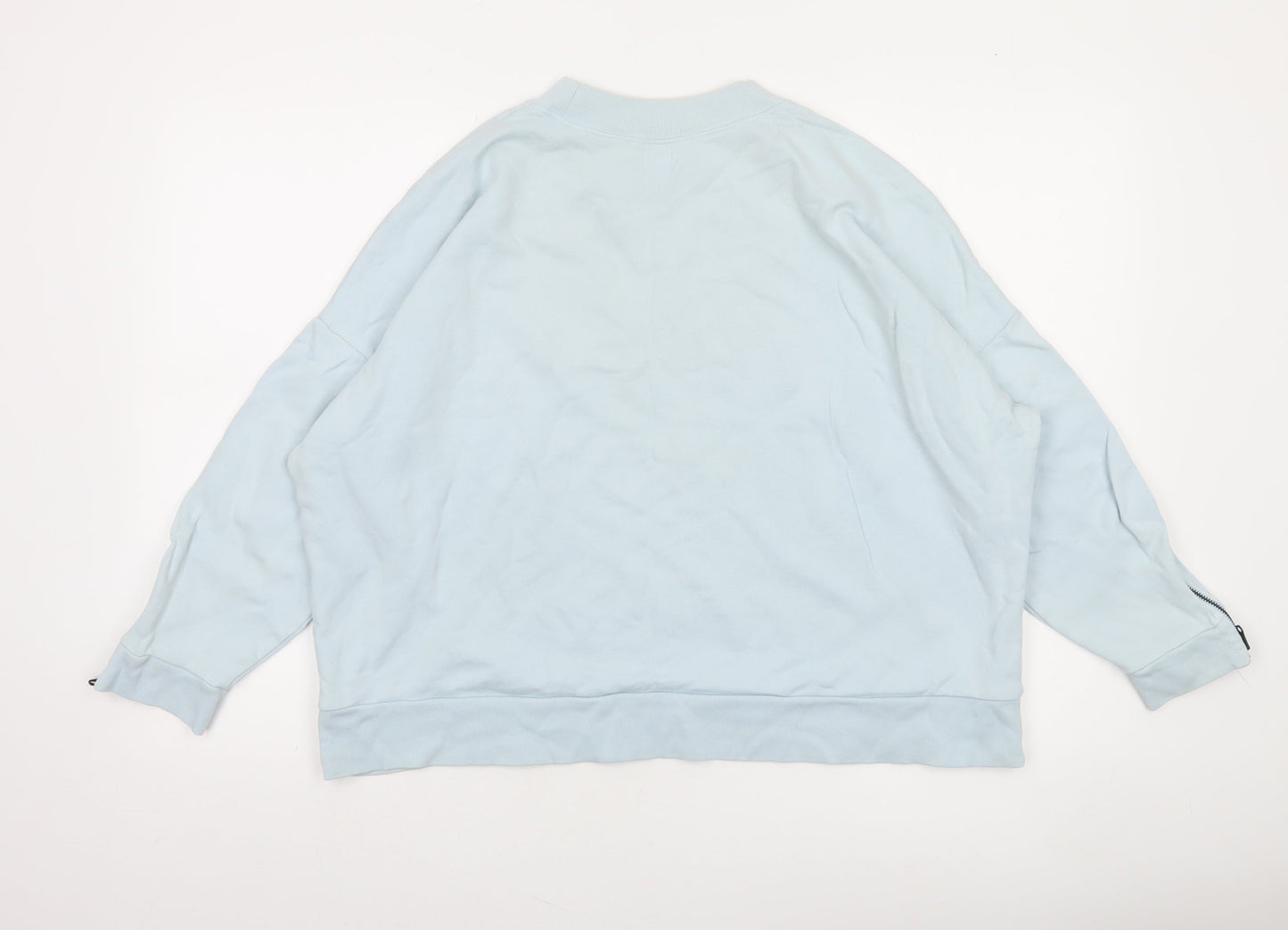 Kin Women’s Light Blue Cotton Crew Neck Pullover Sweatshirt Size M