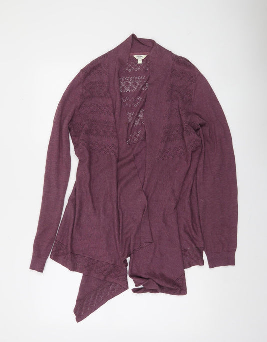 FatFace Womens Purple Cotton Open Knit Cardigan Size 14