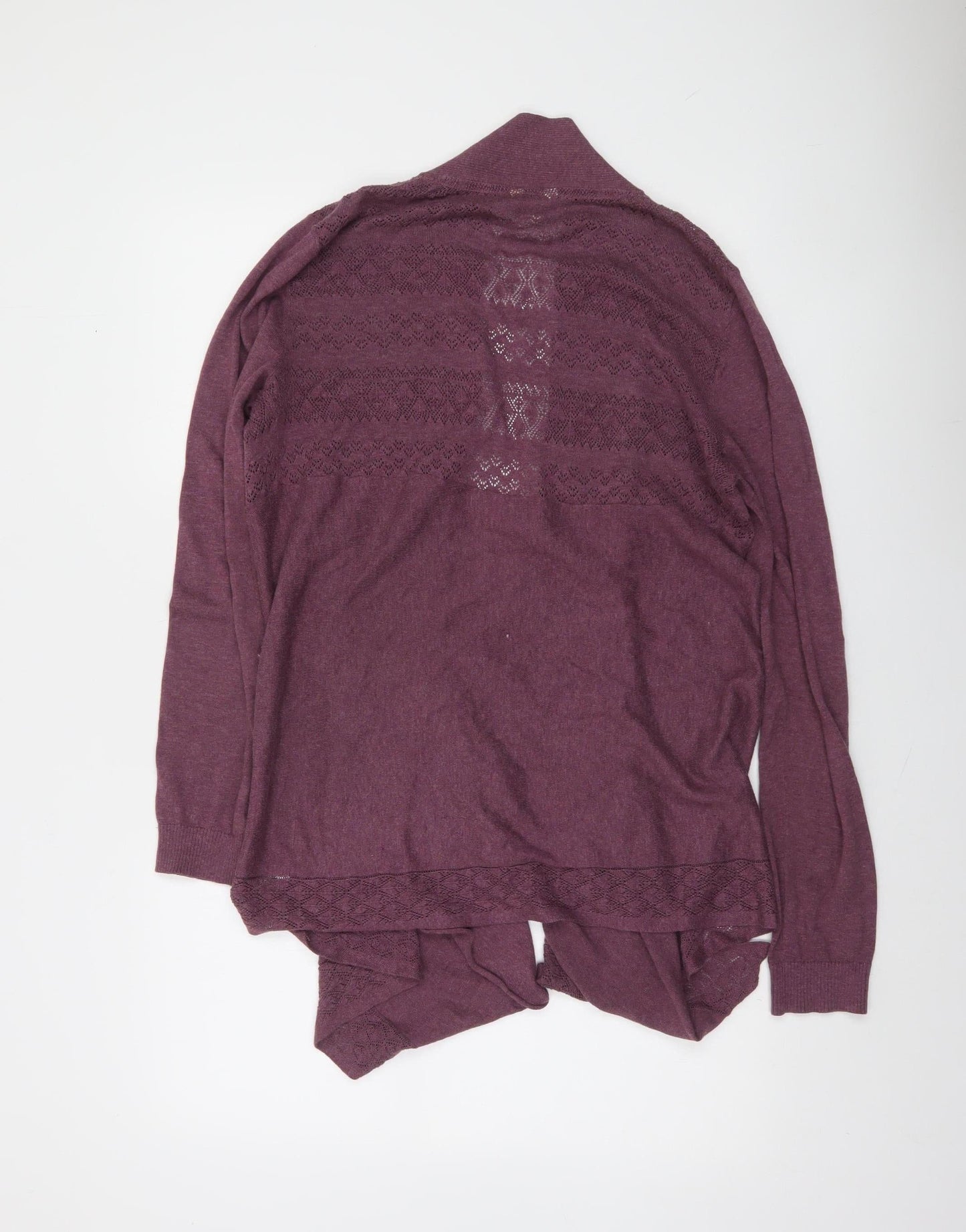 FatFace Womens Purple Cotton Open Knit Cardigan Size 14
