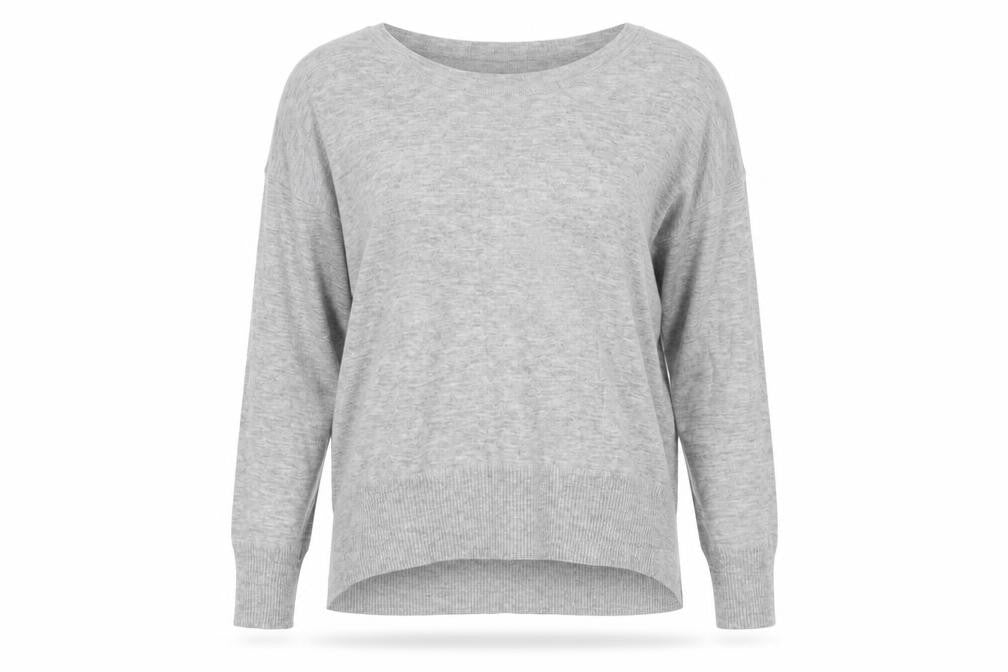 Front view of French Connection Women's Grey L Knit Crew Neck jumper
