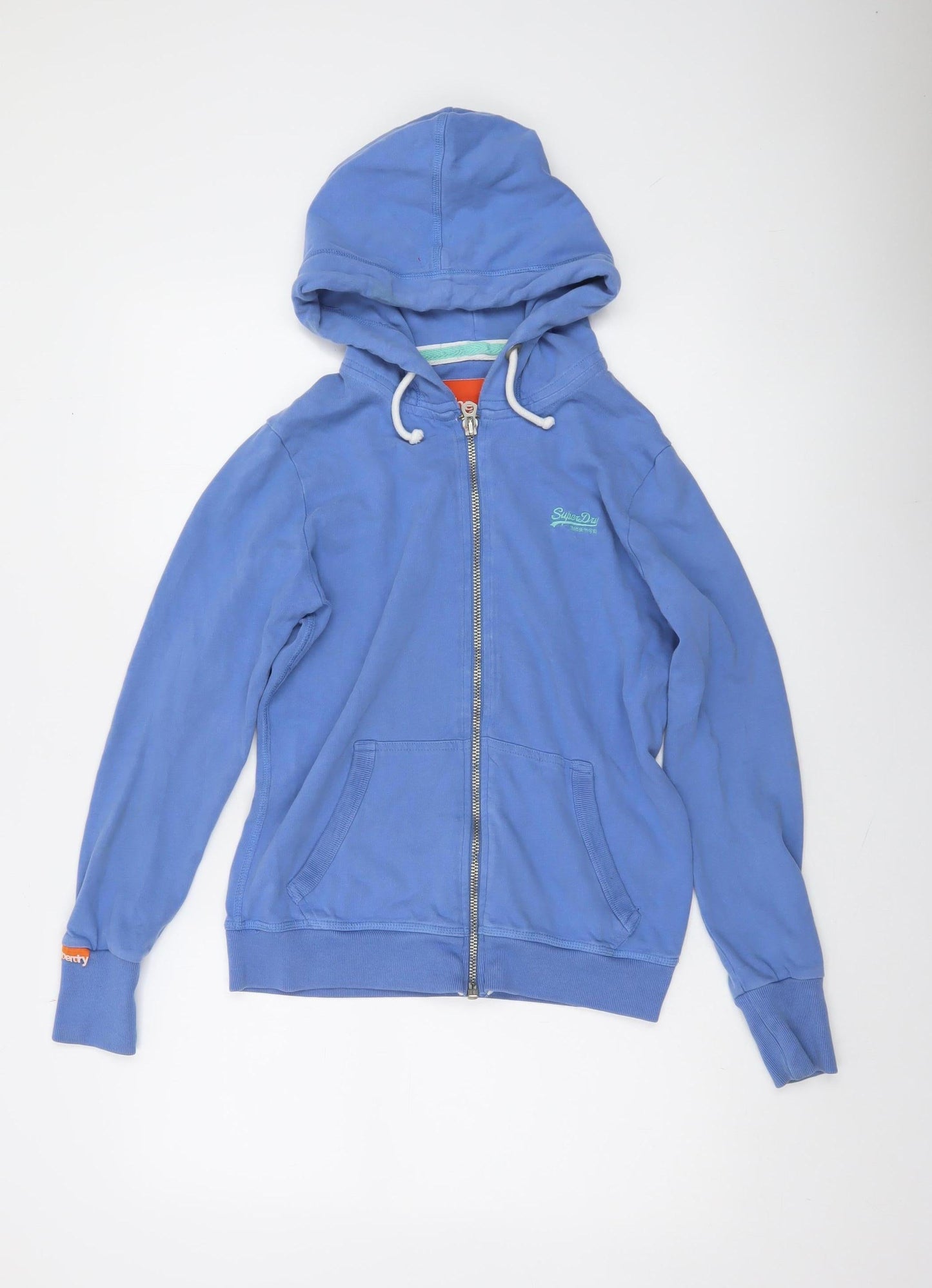 Superdry Women's Blue Full Zip Hoodie L 100% Cotton Casual
