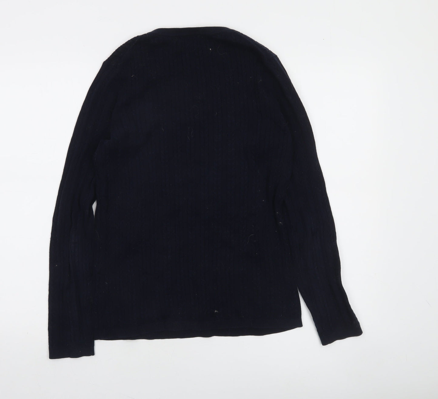 Tommy Hilfiger Women’s Black Cotton Cable-Knit Jumper Size M