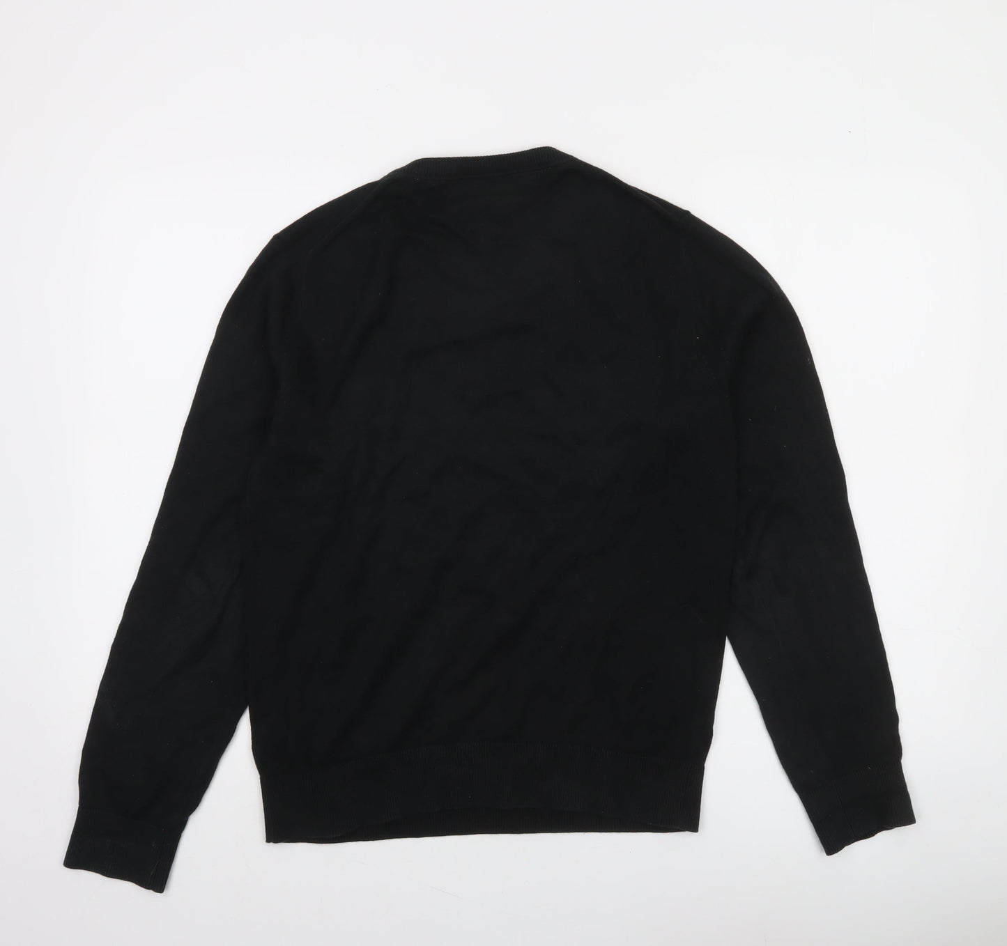 Tommy Hilfiger Men's Black V-Neck Cotton Jumper Size S