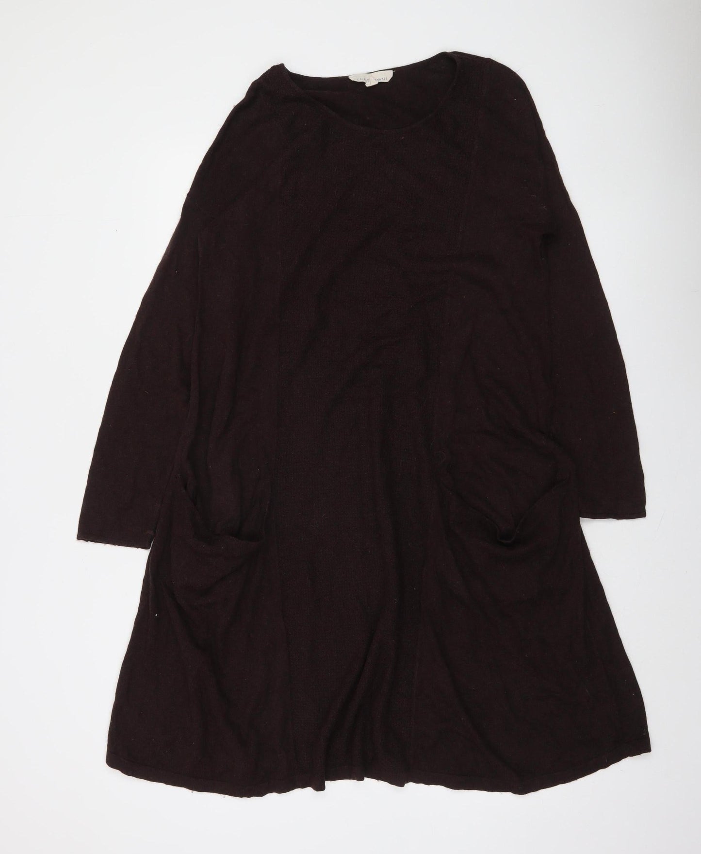 Seasalt Cornwall Womens Brown Cotton Wool Long Sleeve Tunic Jumper Size 12