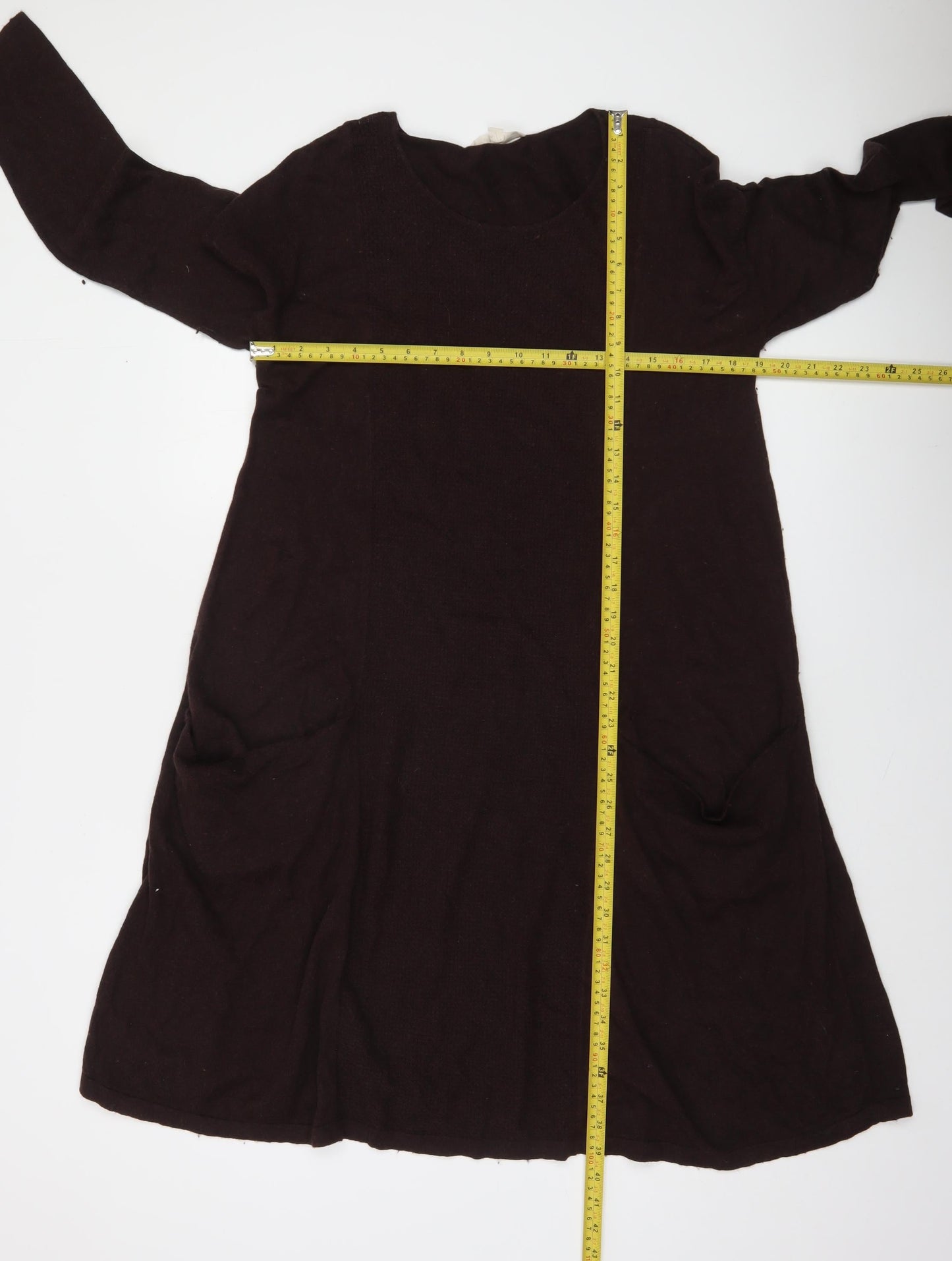 Seasalt Cornwall Womens Brown Cotton Wool Long Sleeve Tunic Jumper Size 12