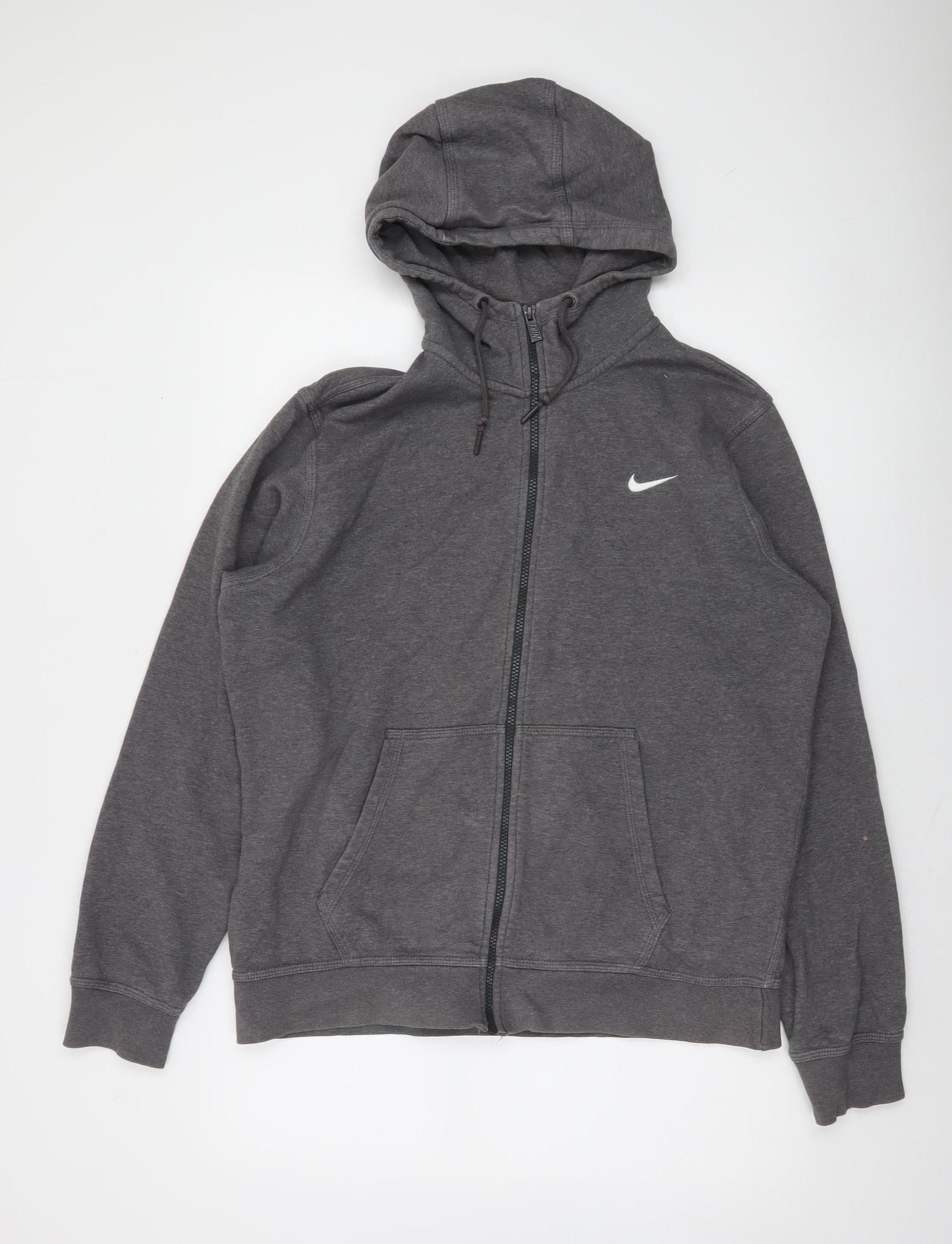 Nike Men's Grey Full Zip Hoodie L Regular Fit Sports Fleece
