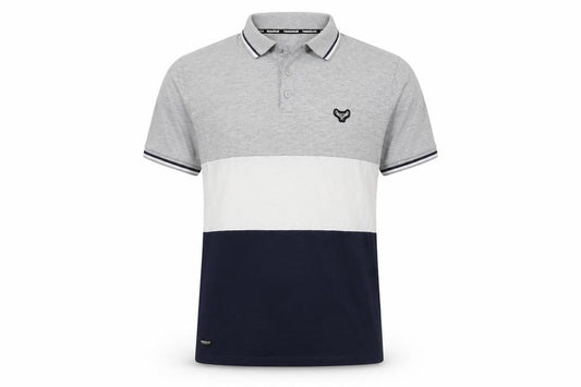 Threadbare Men's Grey Colourblock Polo Shirt Size L Cotton Blend