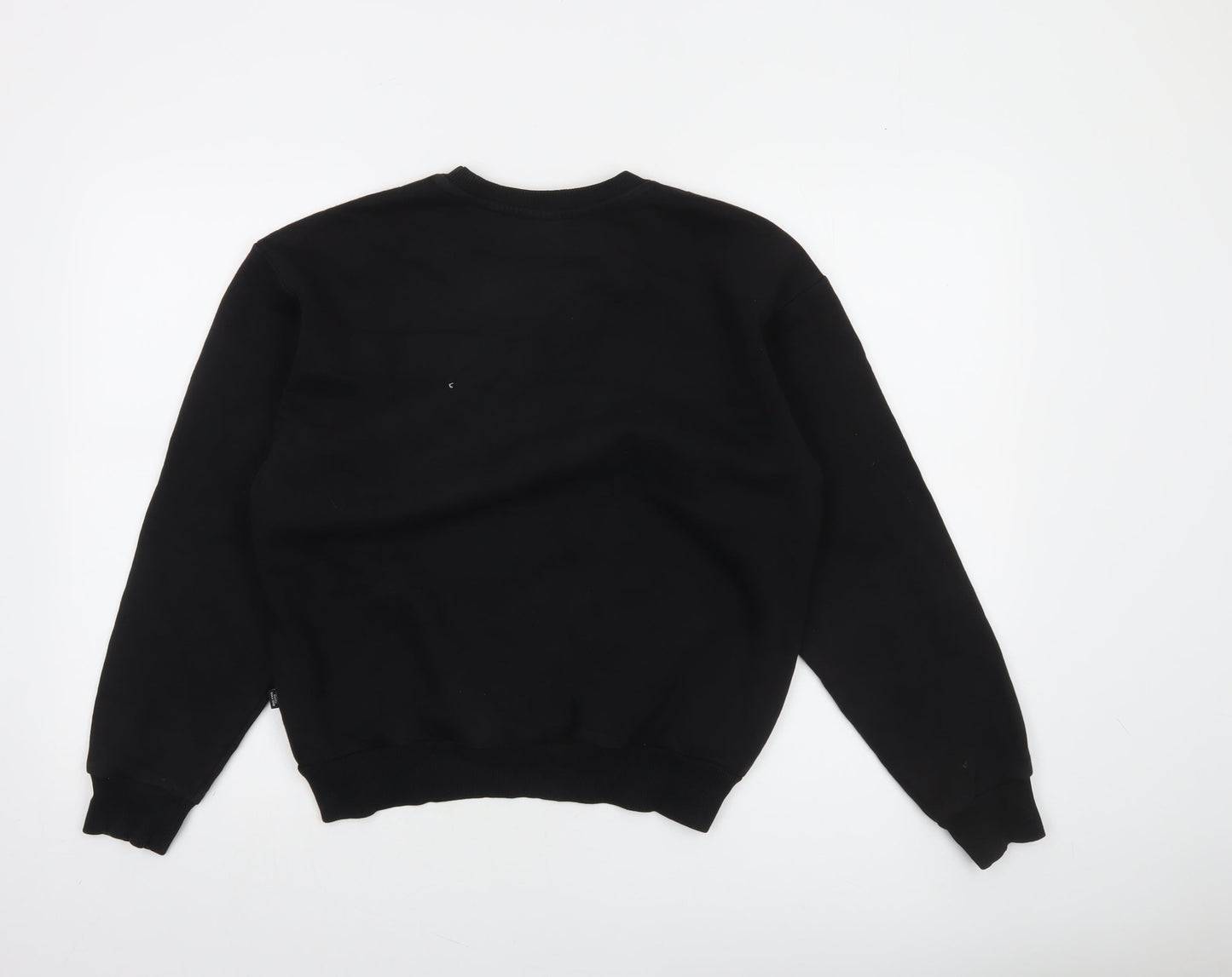 Puma Womens Black Small Crew Neck Sweatshirt with Leopard Logo