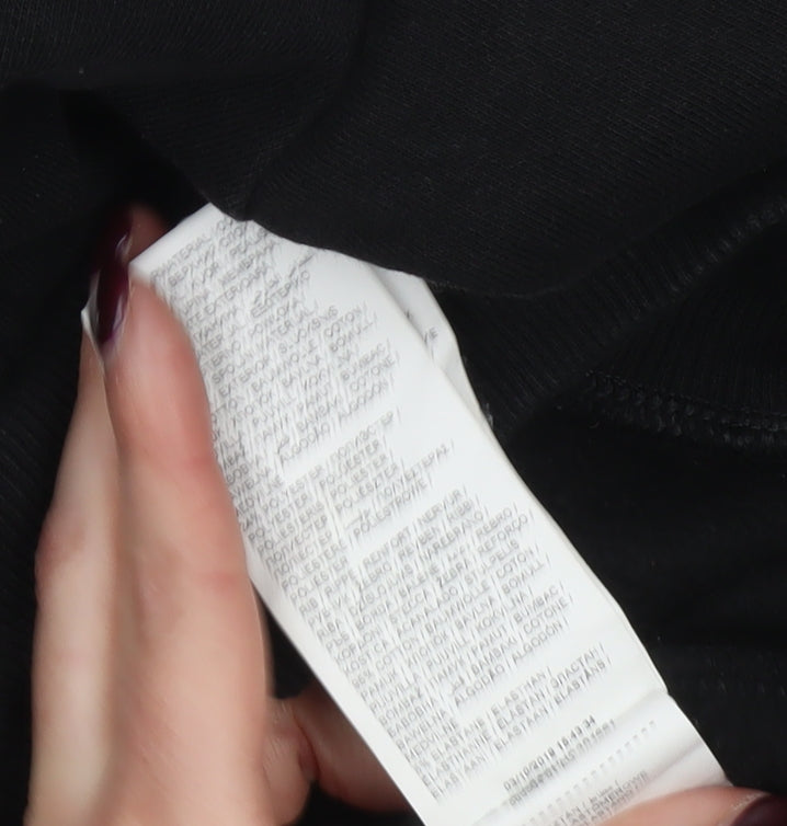 Puma Womens Black Small Crew Neck Sweatshirt with Leopard Logo