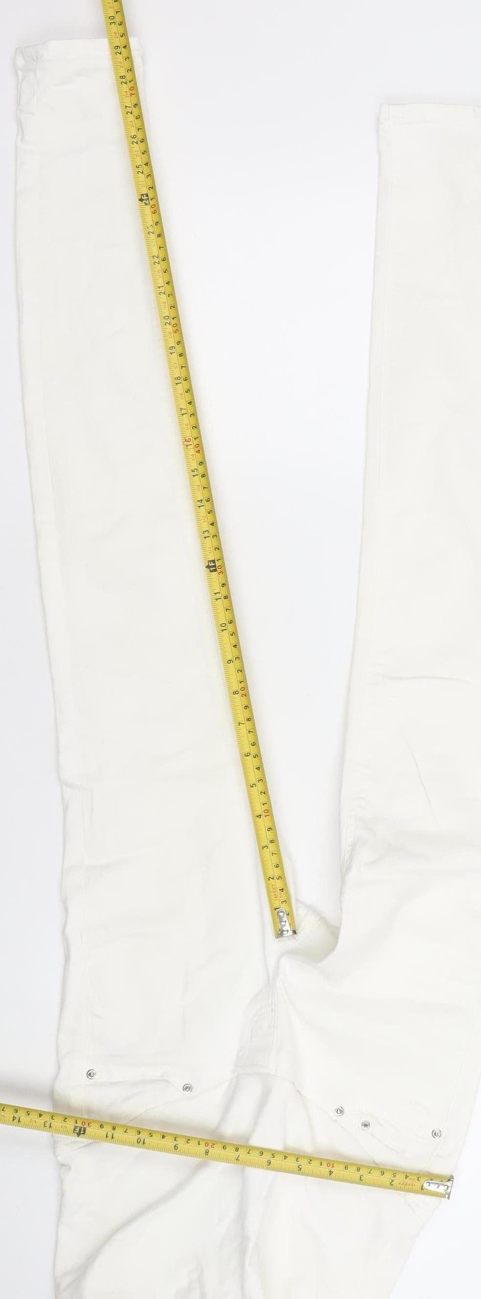 H&M Women White Maternity Super Skinny High Rise Jeans Size 8
