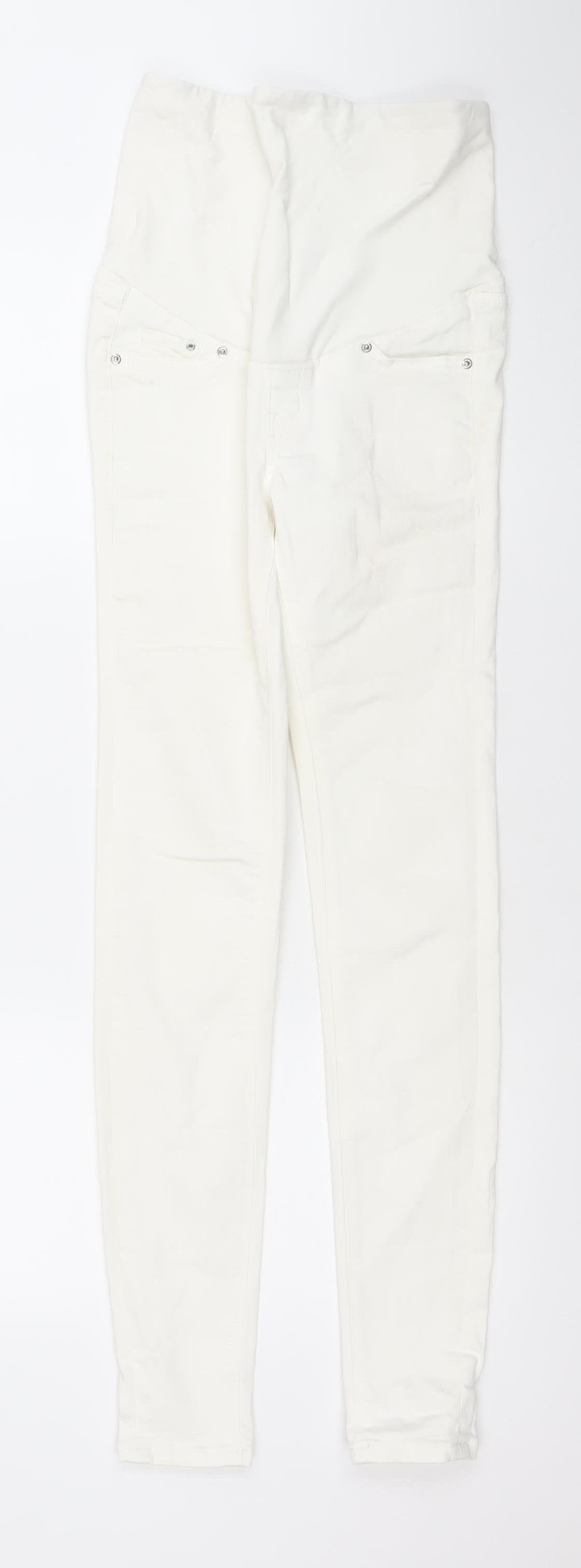 H&M Women White Maternity Super Skinny High Rise Jeans Size 8