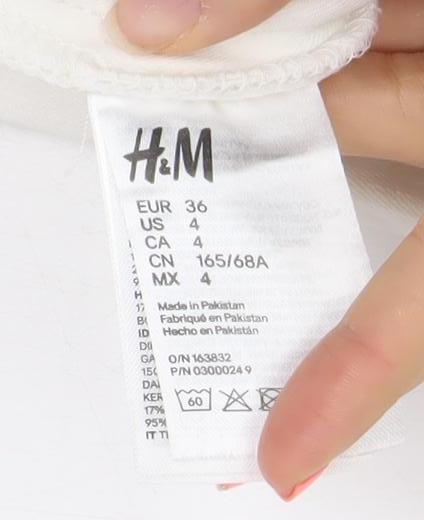 H&M Women White Maternity Super Skinny High Rise Jeans Size 8