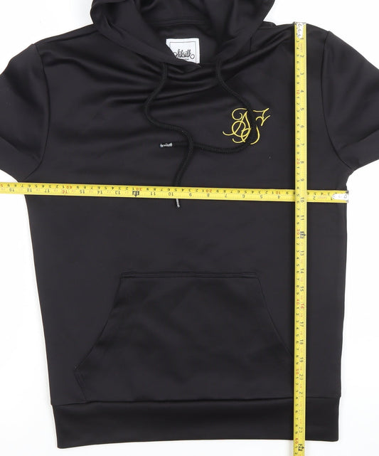 SikSilk Womens Black Size 6 Pullover Hoodie with Embroidered Logo