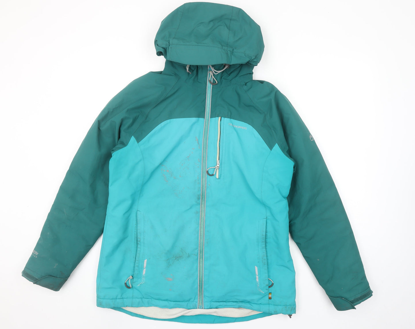 Craghoppers Womens Blue Waterproof Hooded Parka Jacket Size 12