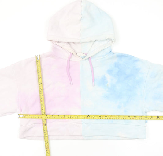 Chelsea Peers Women’s Pastel Tie Dye Cropped Hoodie Size L Relaxed Fit