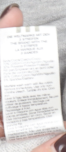 Adidas Men's Grey Pullover Hoodie Size L Sports Fleece