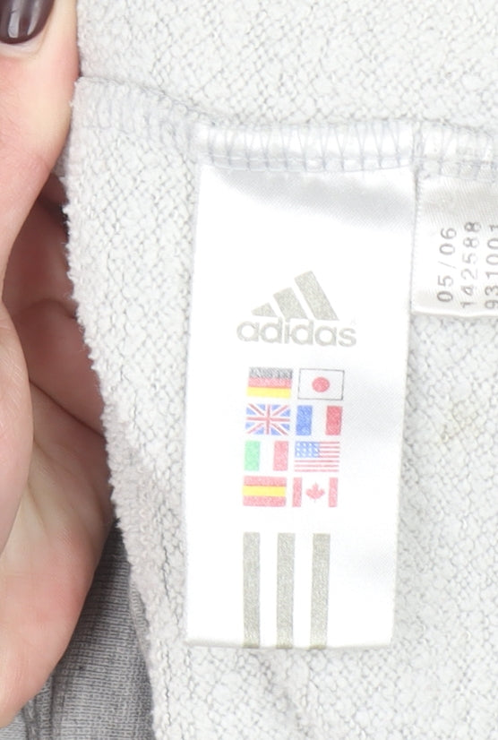 Adidas Men's Grey Pullover Hoodie Size L Sports Fleece