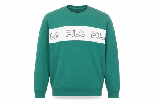 Mens UK L Regular FILA Green Pullover Sweatshirt