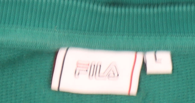 FILA Men’s Green Logo Sweatshirt L Pullover Crew Neck Sports