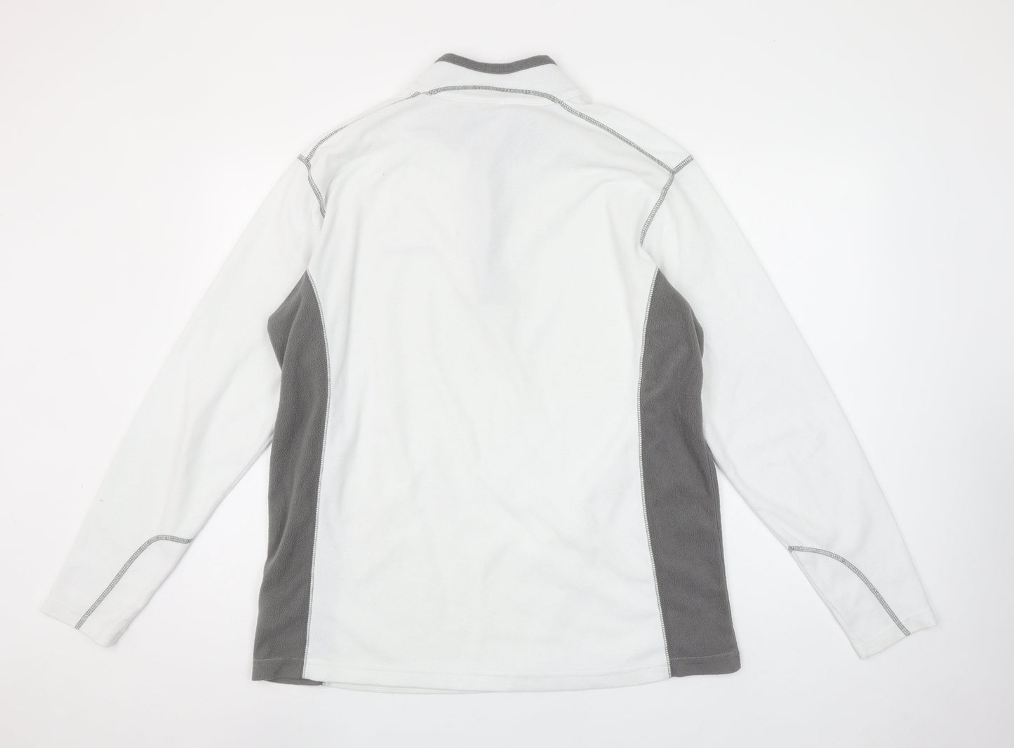 Columbia Men's White & Grey Fleece 1/4 Zip Pullover Sweatshirt L