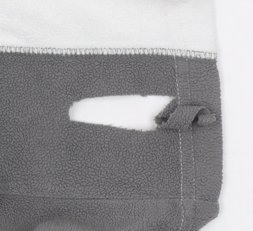 Columbia Men's White & Grey Fleece 1/4 Zip Pullover Sweatshirt L