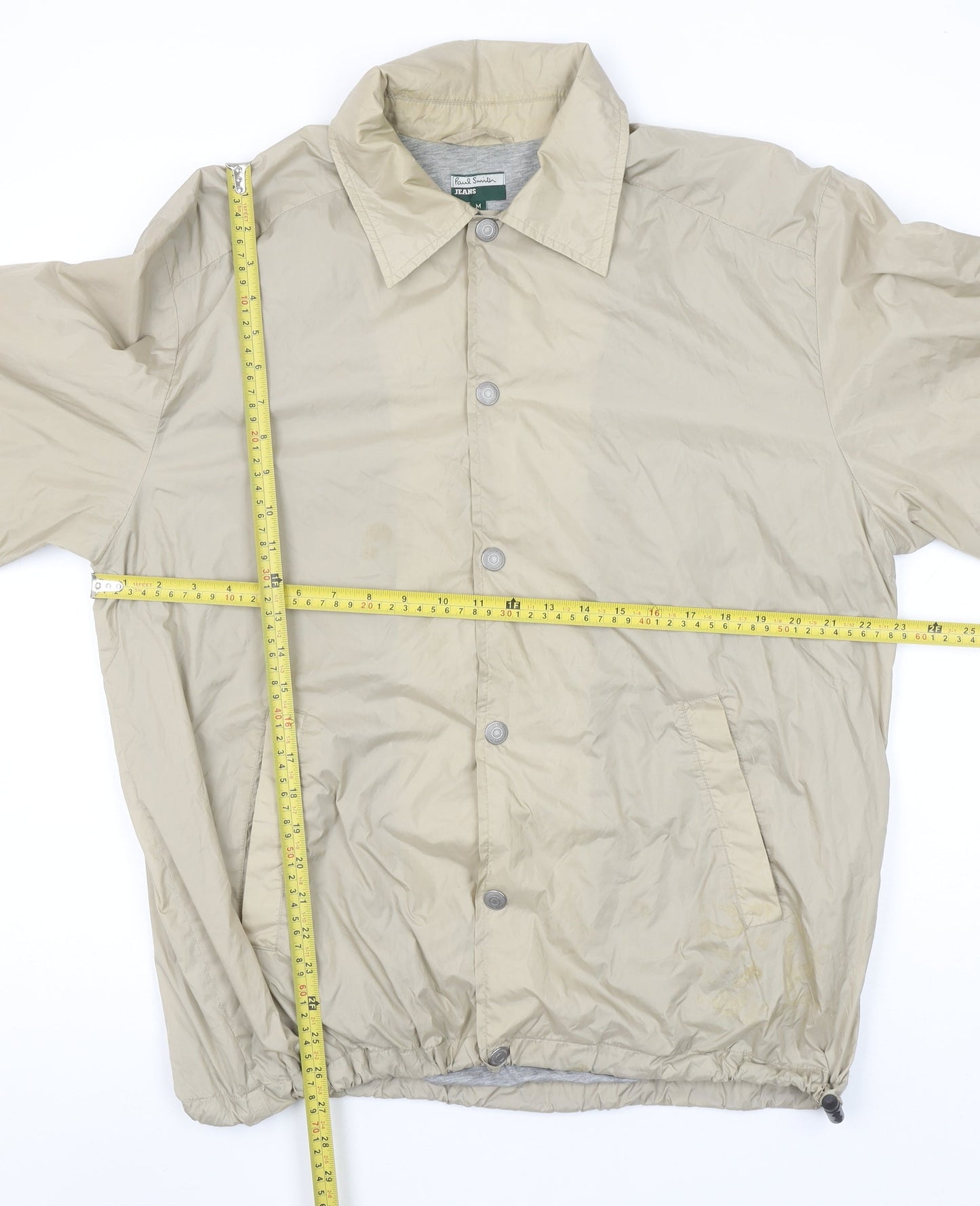 Paul Smith Jeans Men's Beige Medium Coach Jacket Polyamide Casual