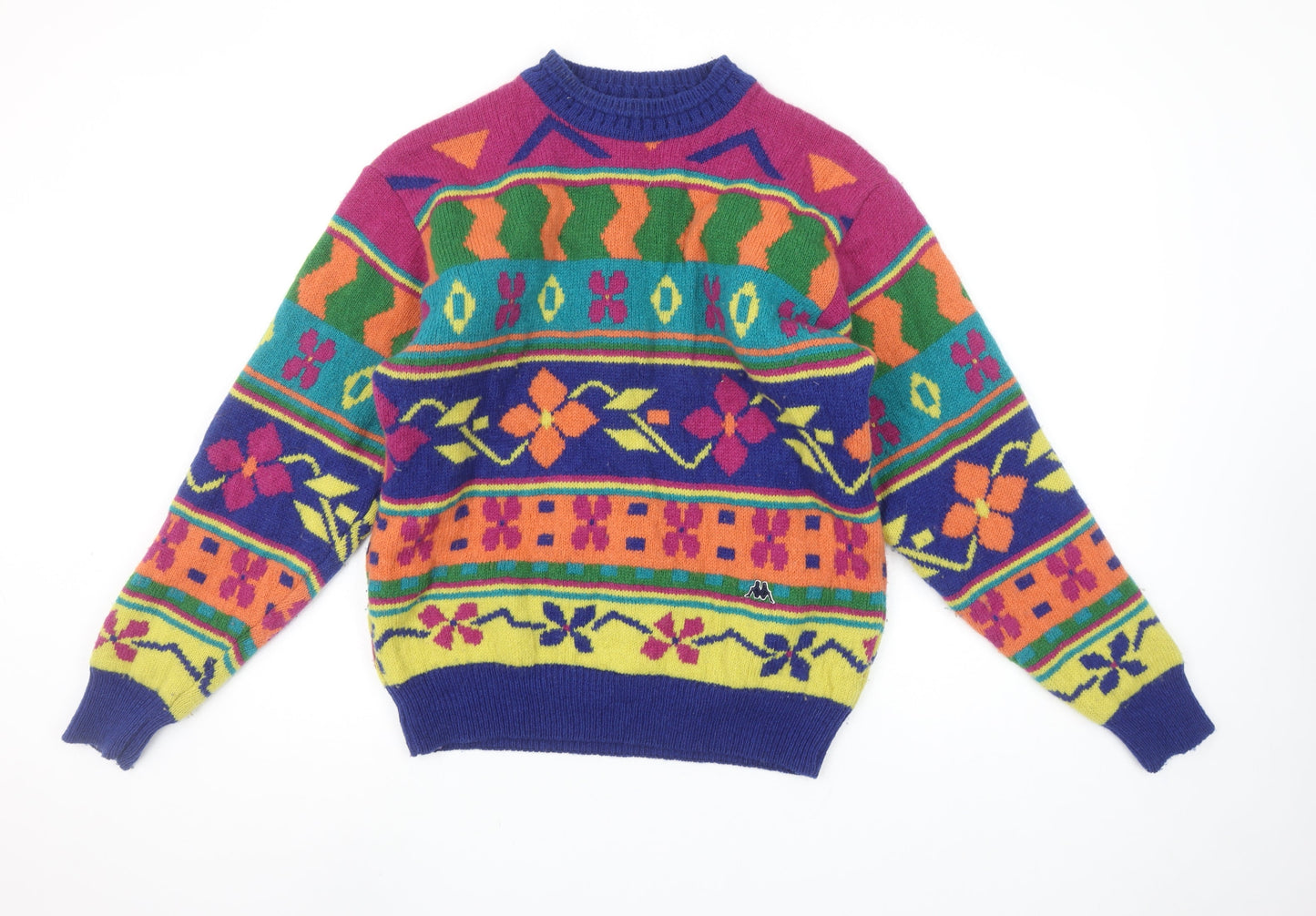 Kappa Womens Multicoloured Wool Crew Neck Retro Jumper M