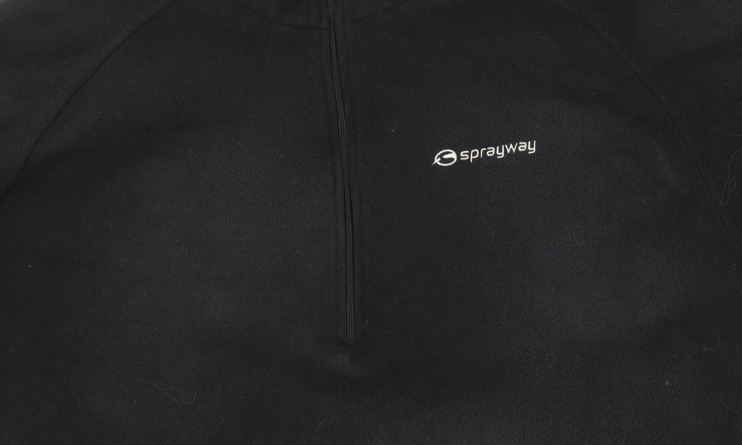 Sprayway Men’s Black Fleece 1/2 Zip Pullover Sweatshirt Size M