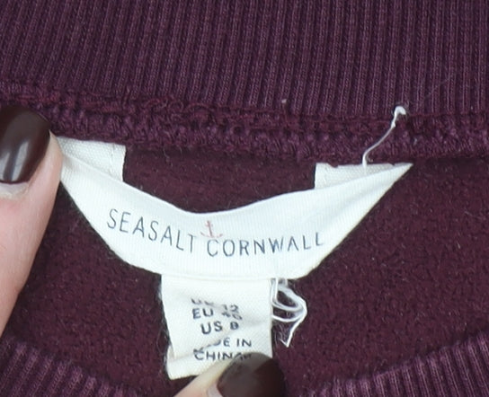 Seasalt Cornwall Women’s Burgundy Recycled Fleece Sweatshirt UK 12