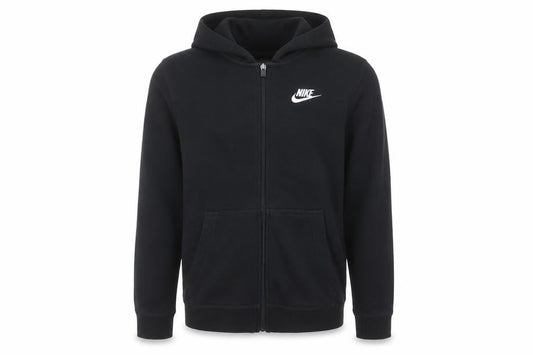 Nike Boys Black Full Zip Hoodie Size L Cotton Blend Sportswear