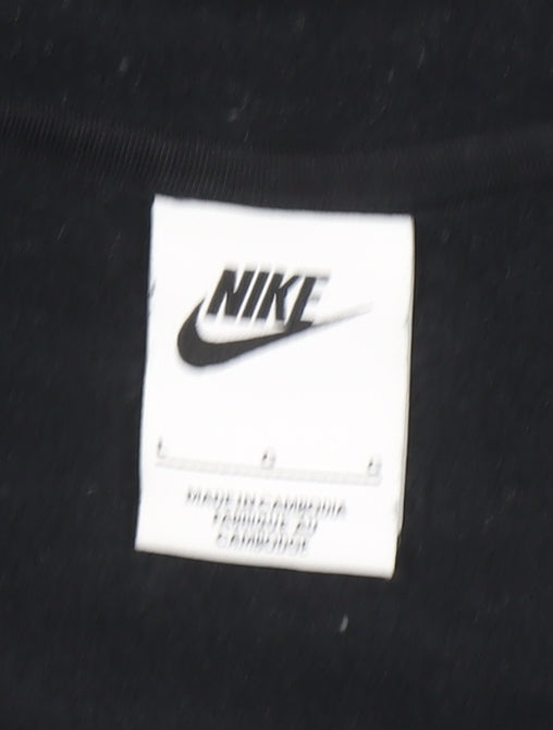 Nike Boys Black Full Zip Hoodie Size L Cotton Blend Sportswear