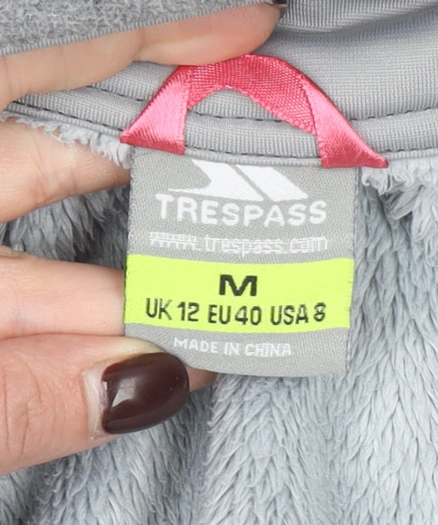 Trespass Womens Grey Soft Shell Fleece Jacket UK 12 M Full Zip