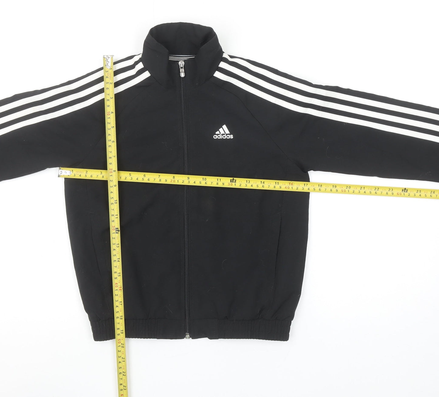 Adidas Boys Black Track Jacket 7 Years Climalite Full Zip Sports Top