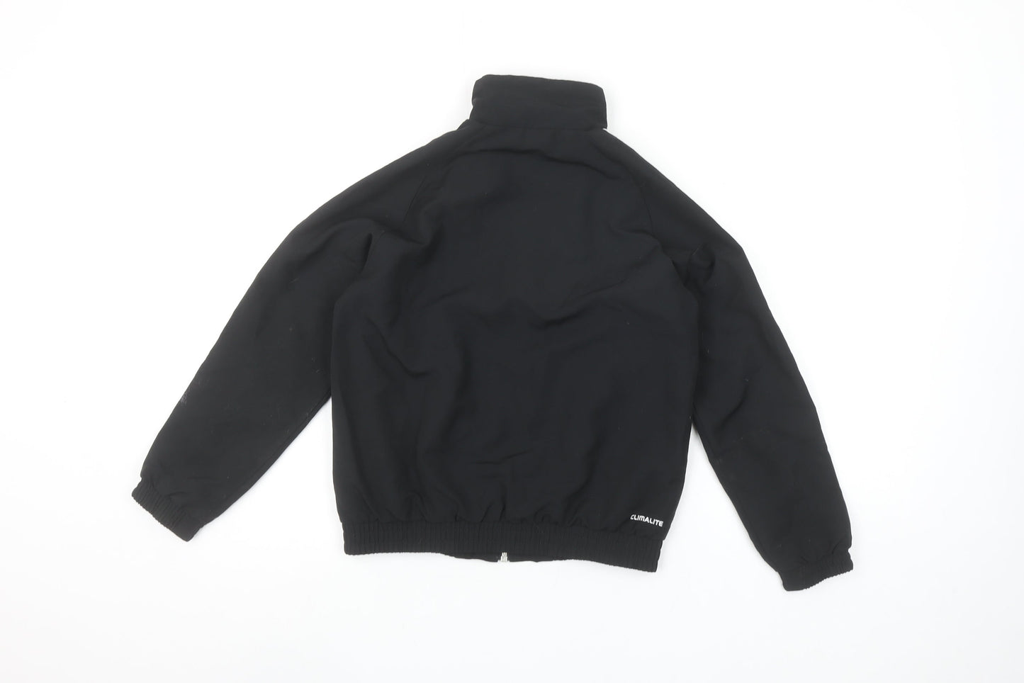 Adidas Boys Black Track Jacket 7 Years Climalite Full Zip Sports Top