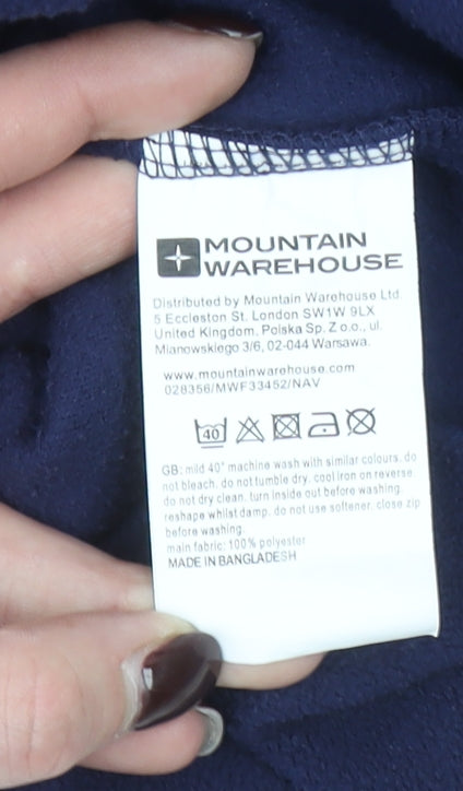 Mountain Warehouse Women's Navy Fleece Pullover Sweatshirt L 1/2 Zip Warm Winter Top
