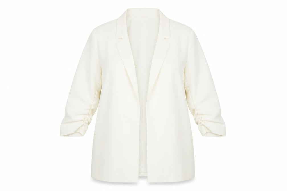 Front view of Principles Women Ivory, size 16, Long Sleeve Single-Breasted Blazer