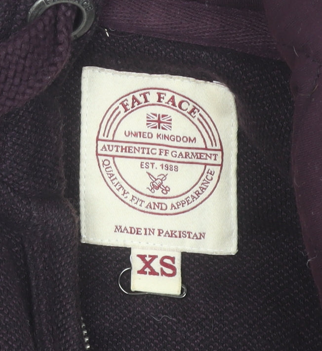 Fat Face Men's Purple Full Zip Hoodie XS Cotton Knit