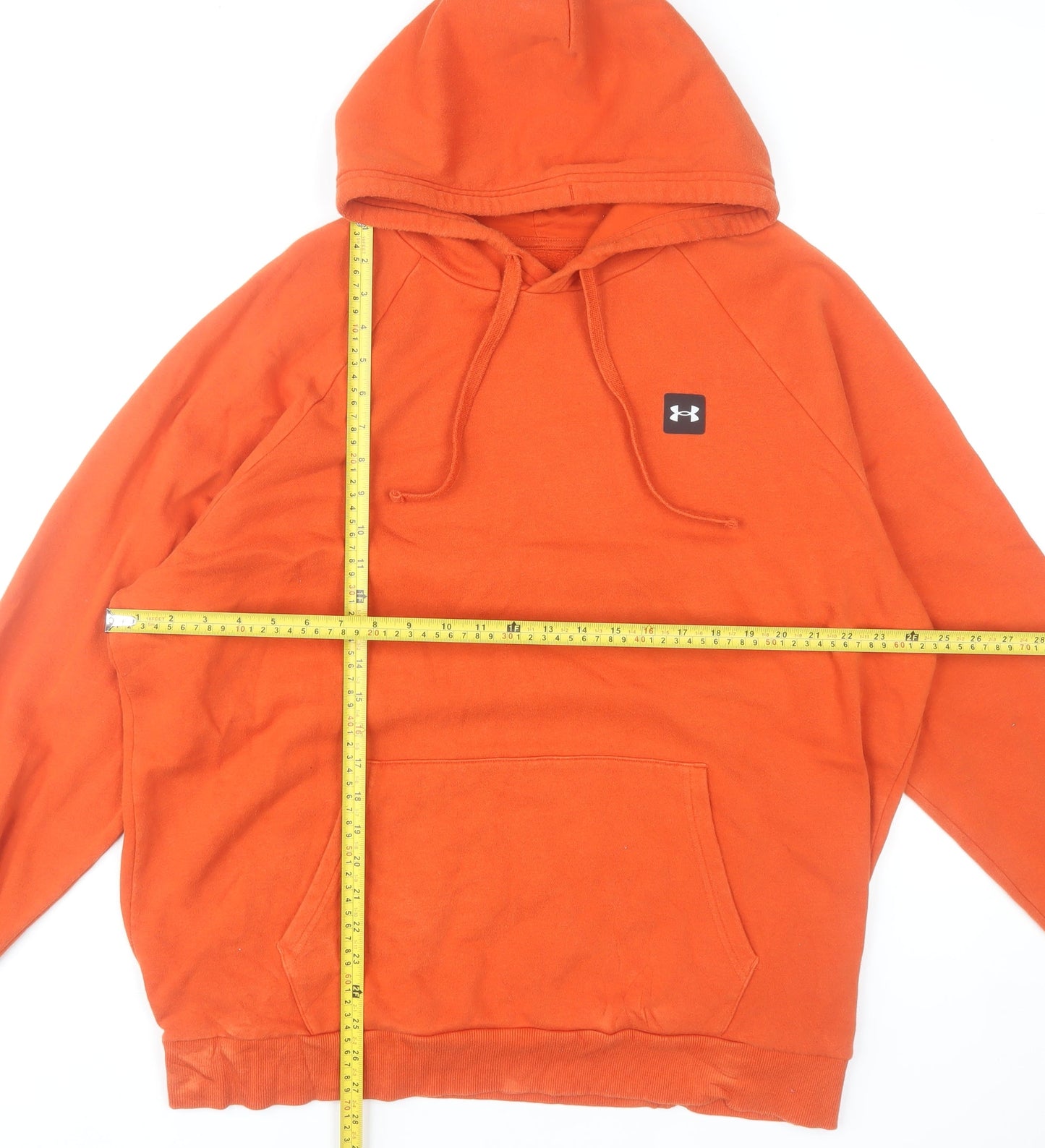 Under Armour Mens Orange XL Pullover Hoodie Fleece ColdGear