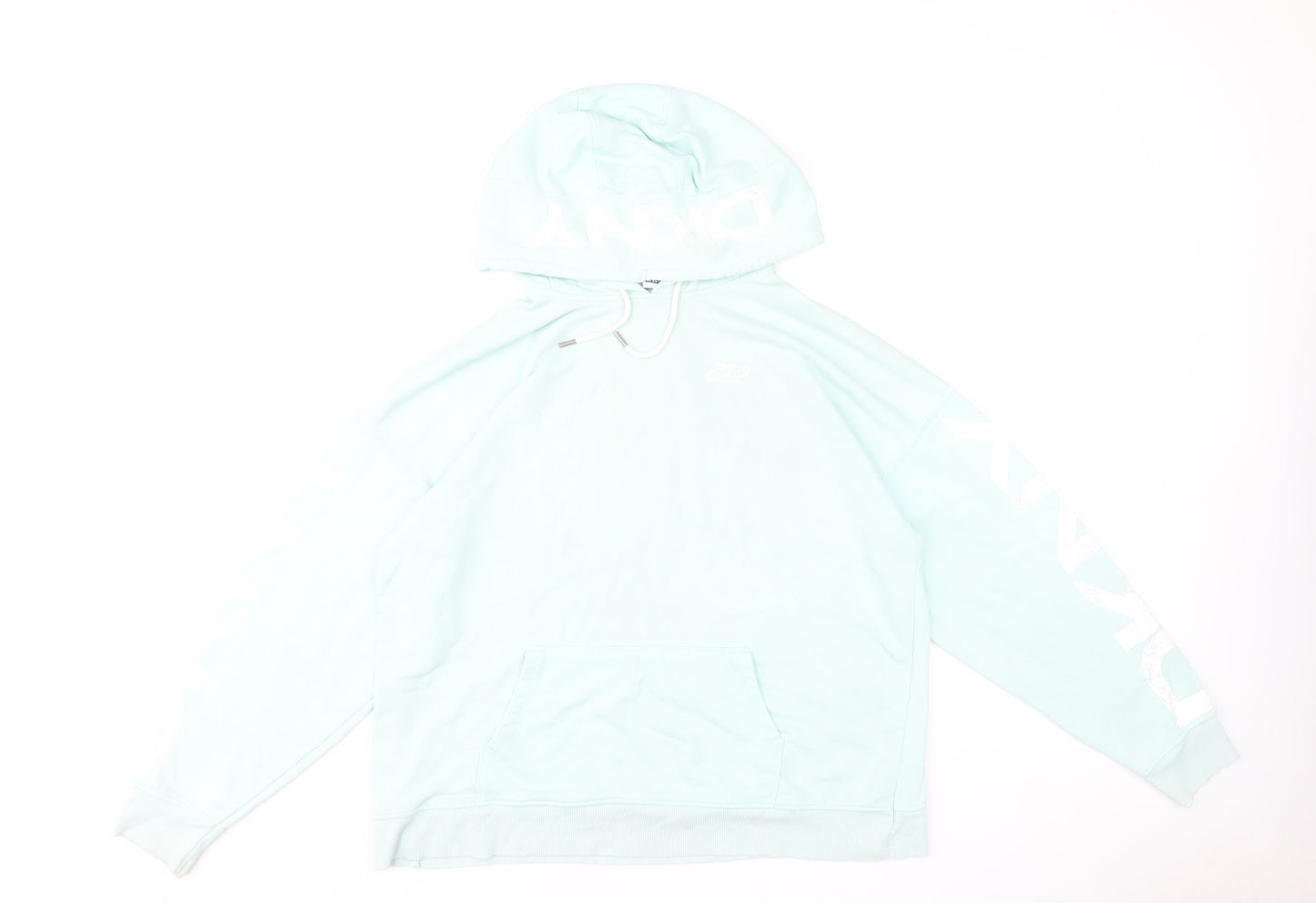 Womens UK M Relaxed DKNY Blue Pullover Hoodie