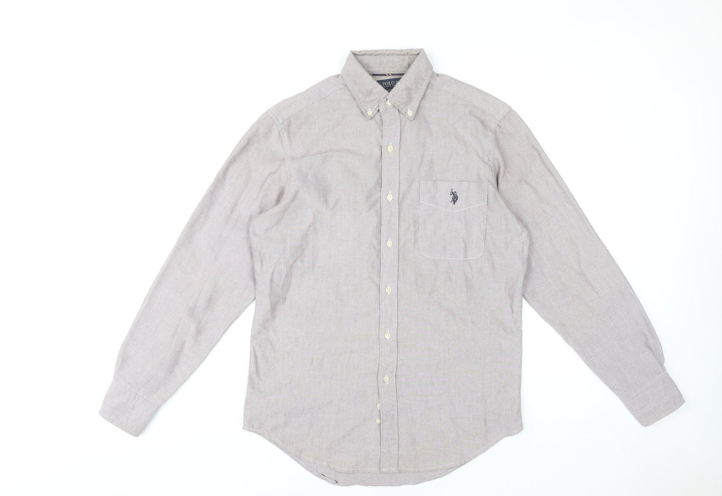 U.S. Polo Assn. Men's Beige Classic Fit Long Sleeve Dress Shirt S