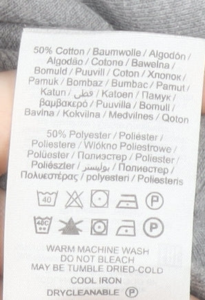 Jack & Jones Men's Grey Pullover Hoodie M Graphic Print Regular Fit