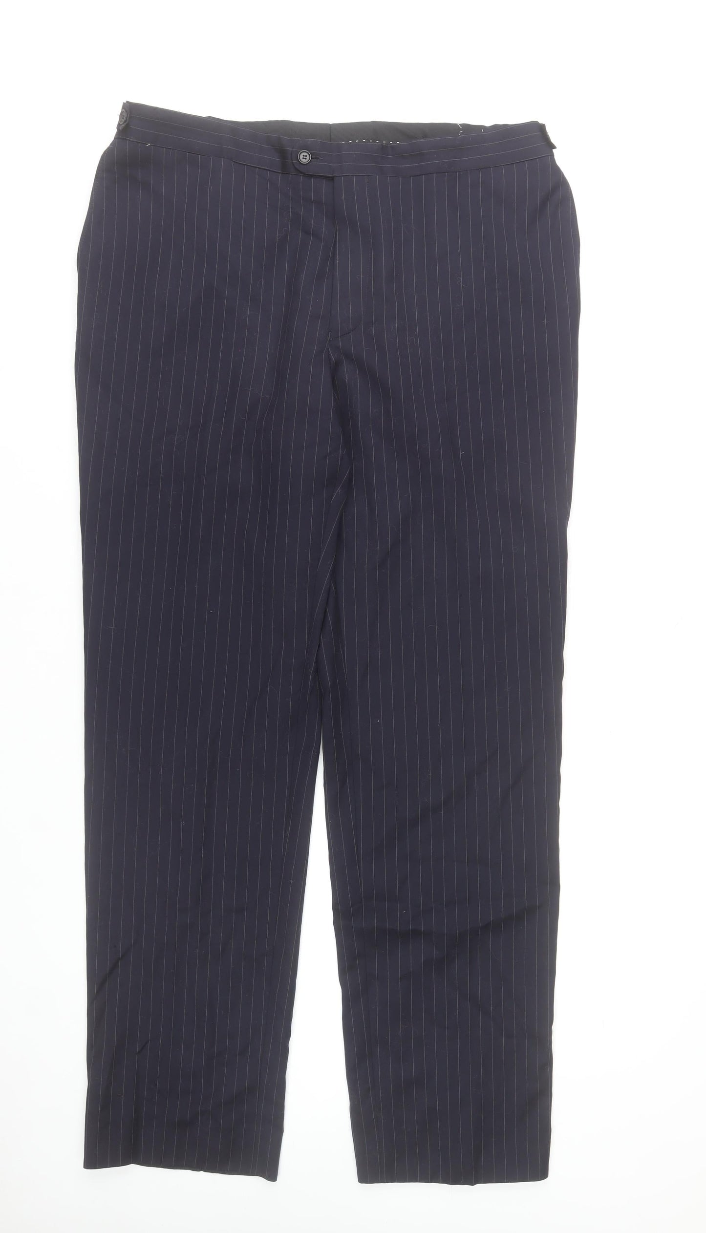 Chaplins Men’s Blue Pinstripe Wool Dress Trousers 40L