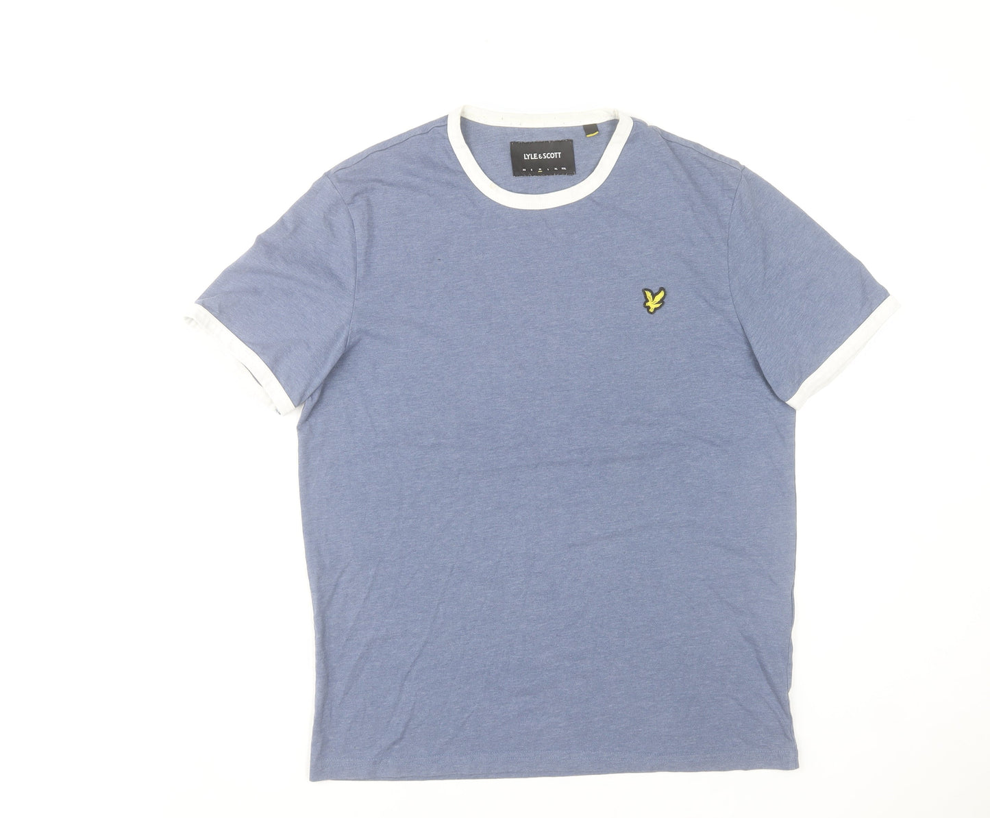 Mens UK Size M Lyle & Scott Blue  Polyester Blend T-Shirt