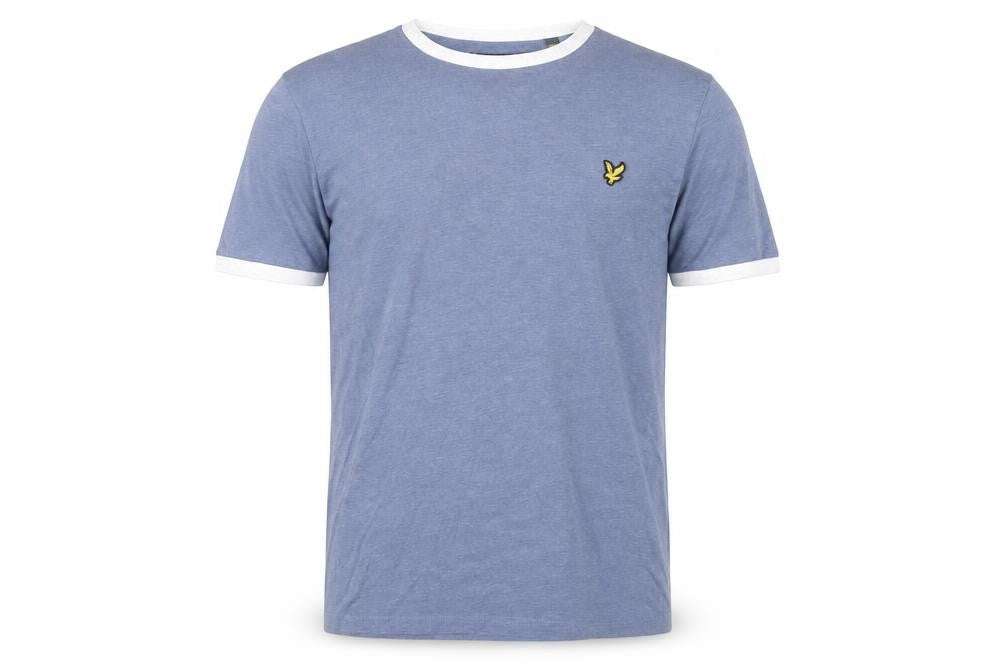 Mens UK Size M Lyle & Scott Blue  Polyester Blend T-Shirt