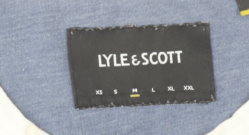 Mens UK Size M Lyle & Scott Blue  Polyester Blend T-Shirt
