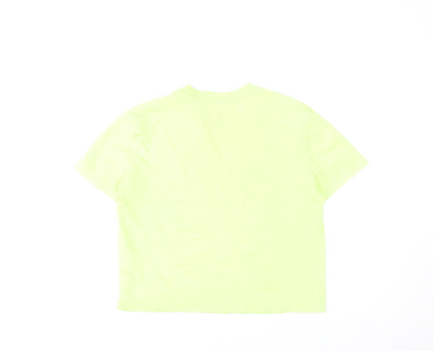 Adidas Womens XS Green Cropped T-Shirt Short Sleeve Sports Top