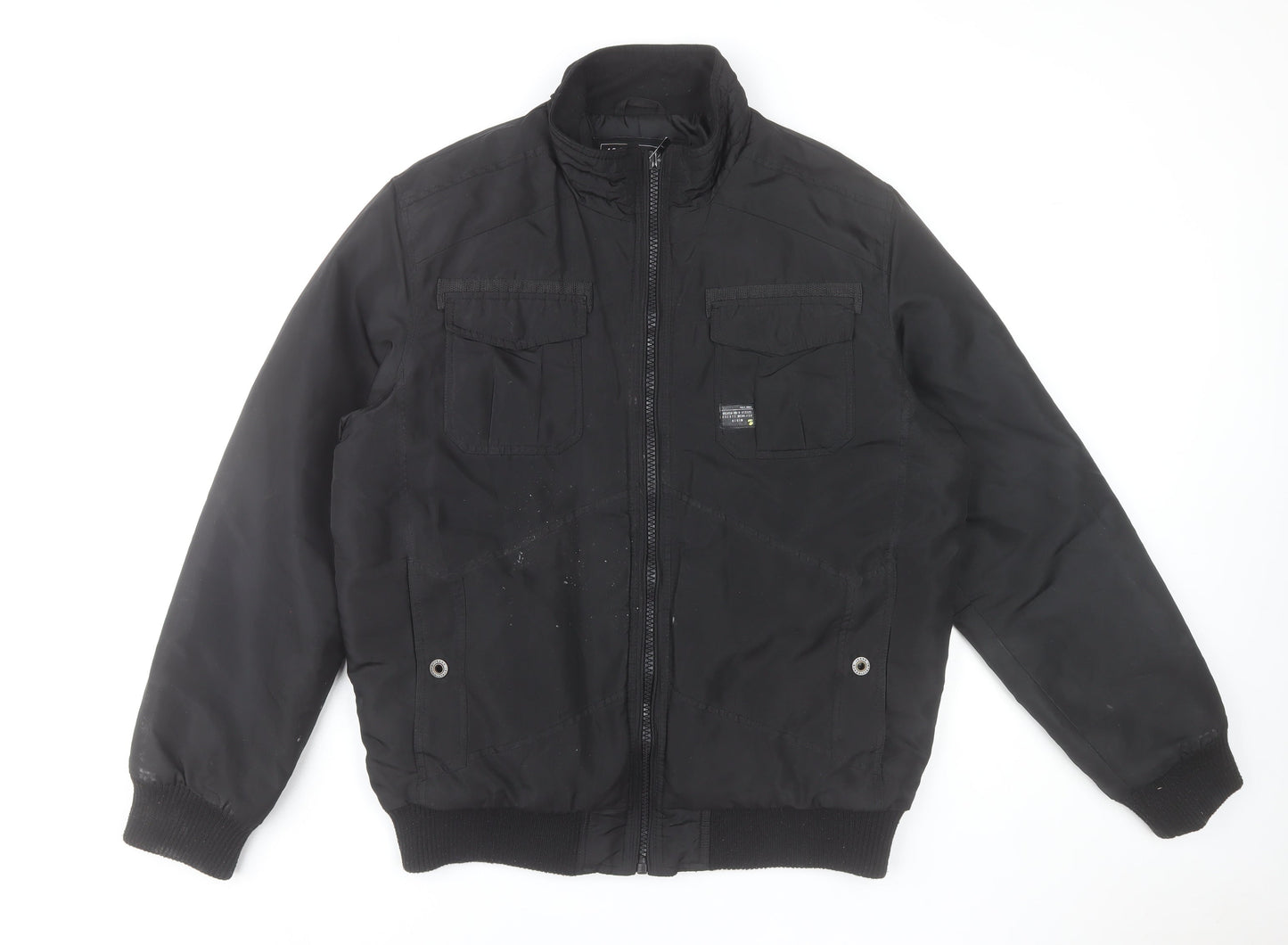 Jack & Jones Men's Black XL Bomber Jacket Polyester Casual