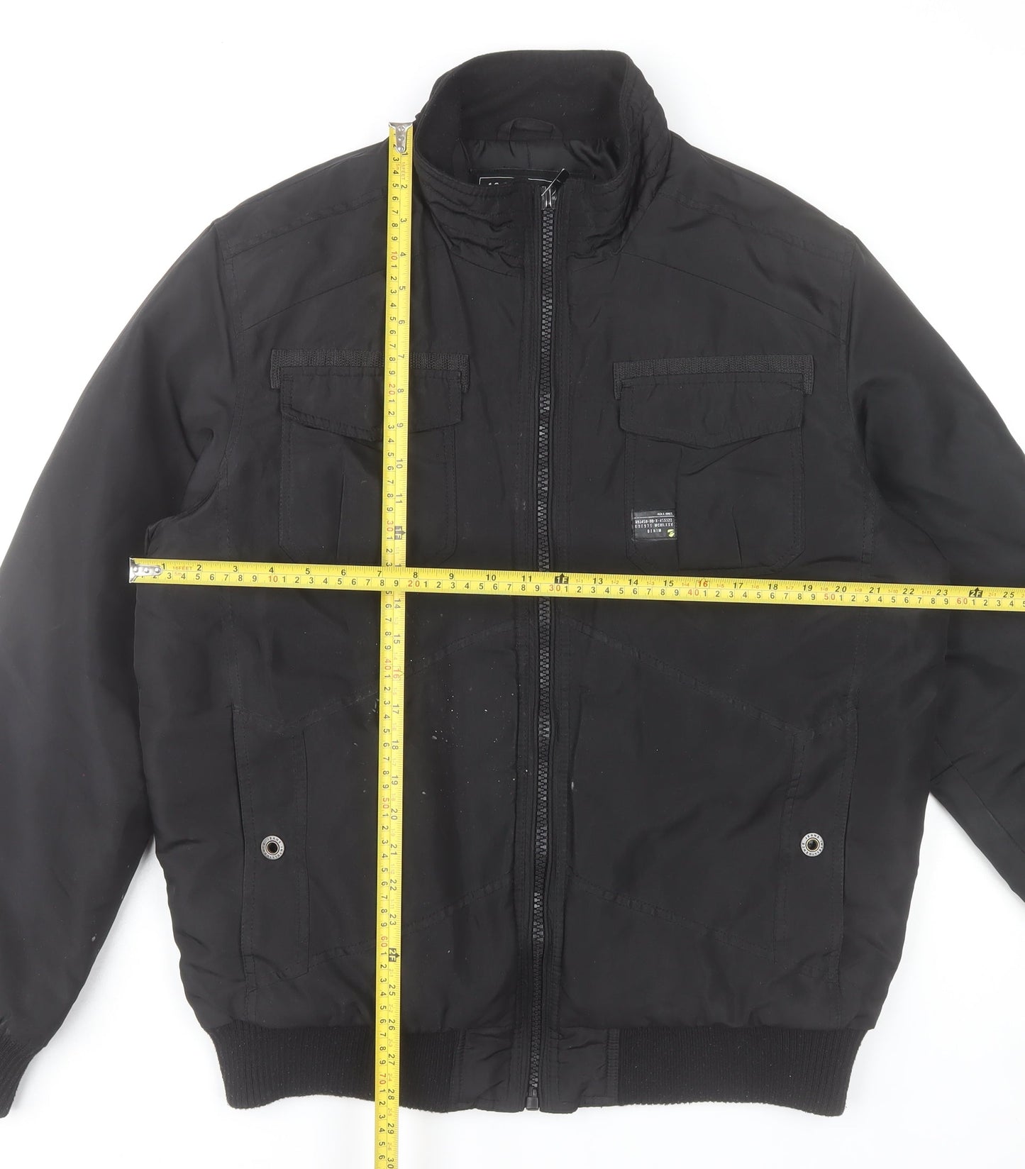 Jack & Jones Men's Black XL Bomber Jacket Polyester Casual